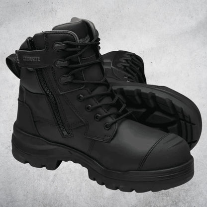 BLUNDSTONE #8561 ROTOFLEX 6in UNISEX TPU ZIPSIDE BOOTS BLACK
