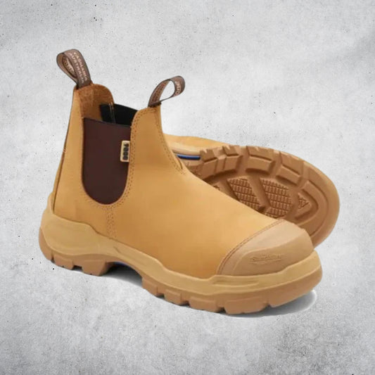 BLUNDSTONE #9000 UNISEX SAFETY SLIP-ON BOOTS - WHEAT
