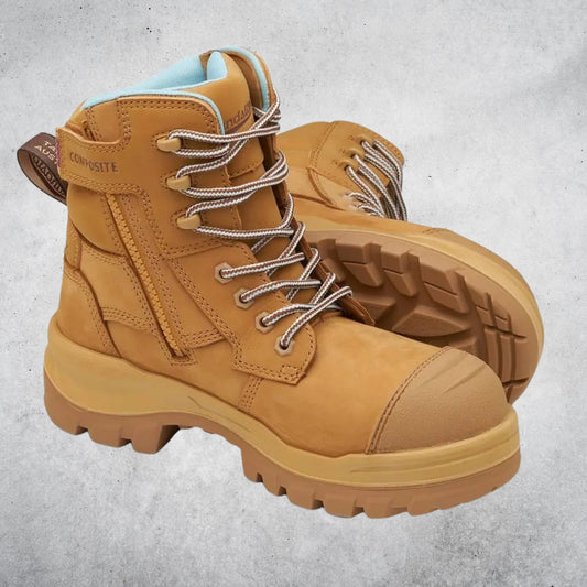 BLUNDSTONE #8860 ROTOFLEX 6in WOMENS TPU ZIPSIDE BOOTS WHEAT