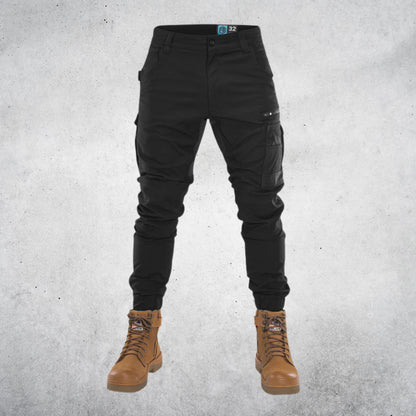 FORM | FB1 CUFFED WORK PANTS - BLACK