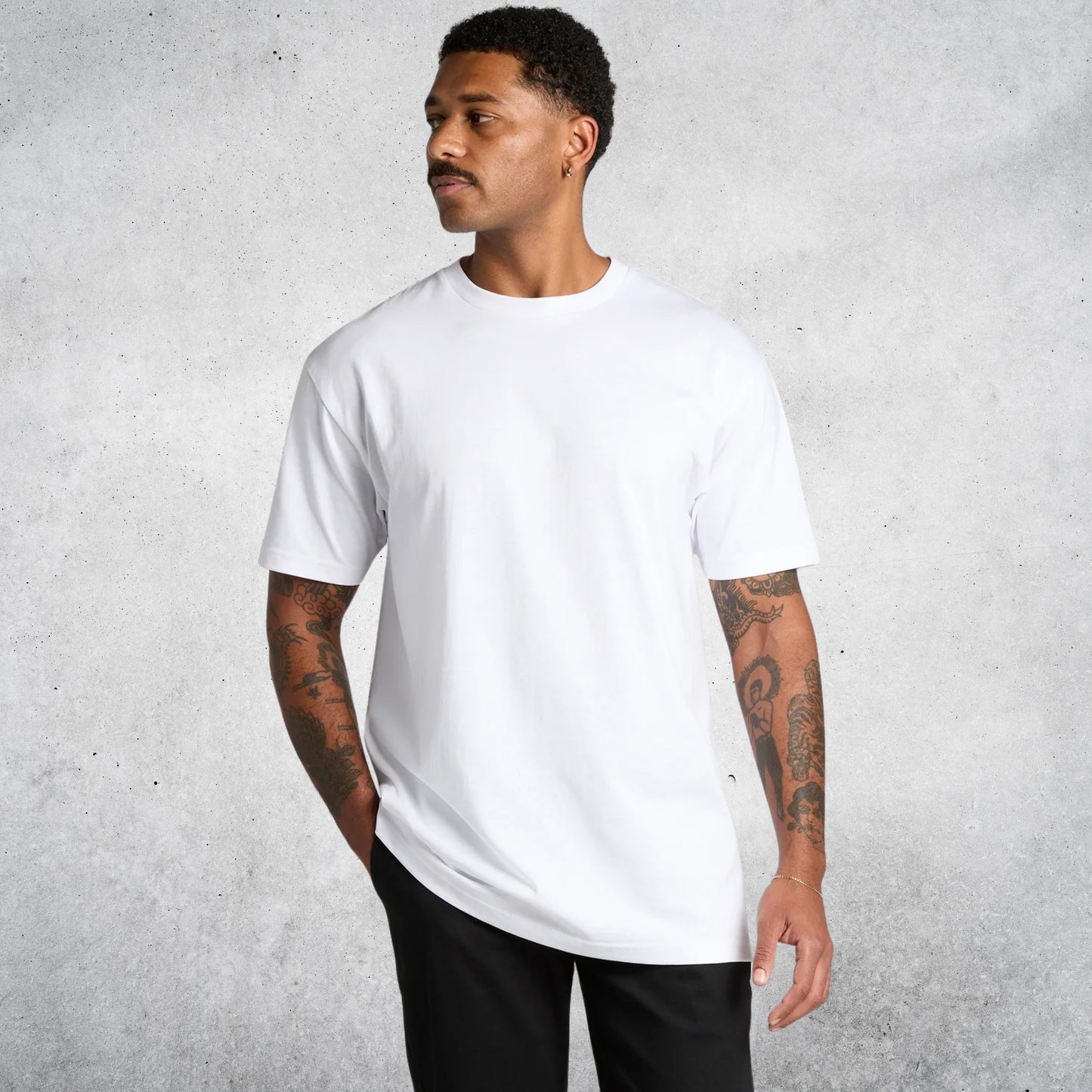 AS COLOUR BLOCK TEE - WITH PRINT