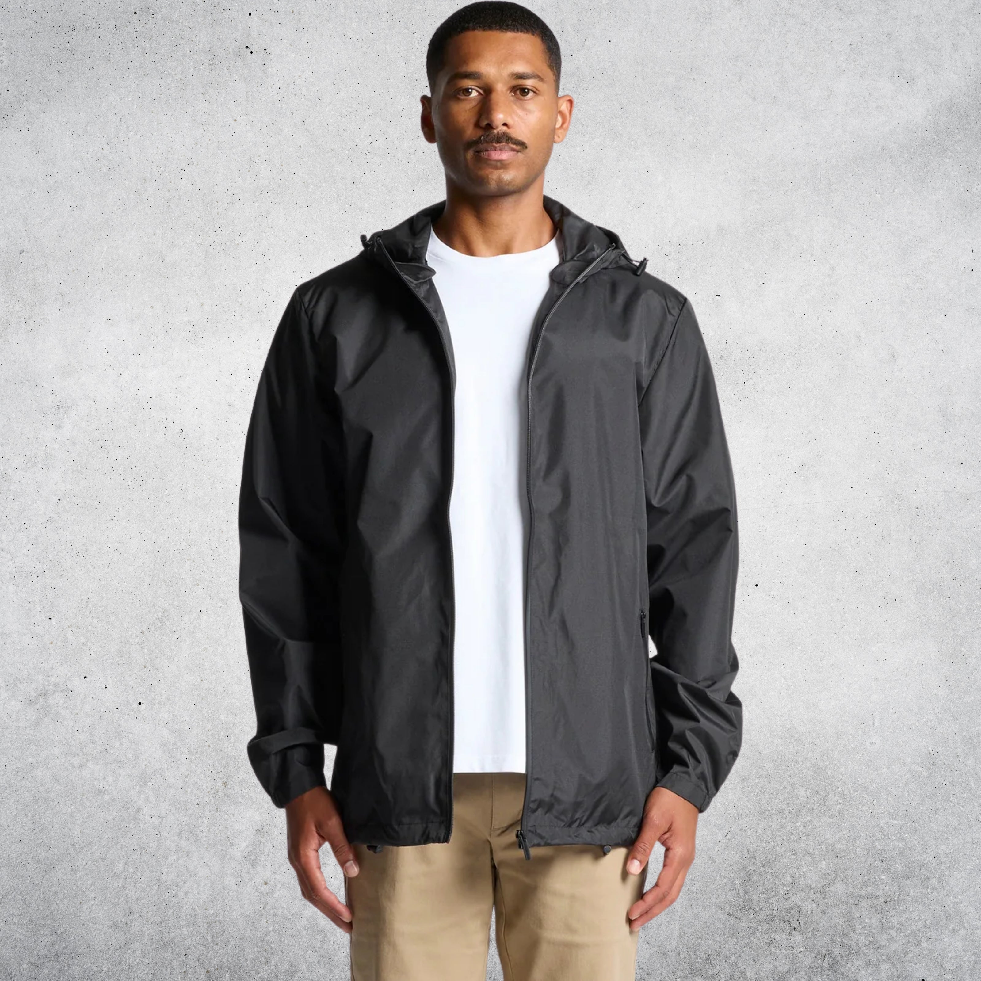 AS COLOUR SECTION ZIP JACKET - BLACK – The Work Pit