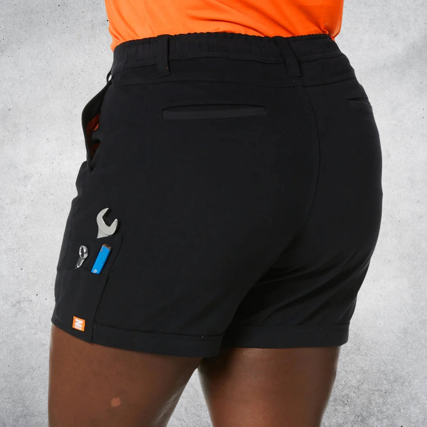 ZADIE WORKWEAR THE WORKZ SHORT - BLACK