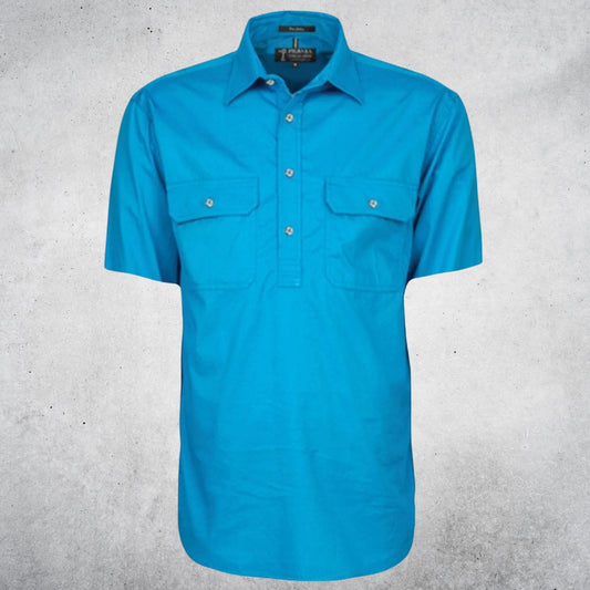 MENS PILBARA CLOSED FRONT SHORT SLEEVE SHIRT