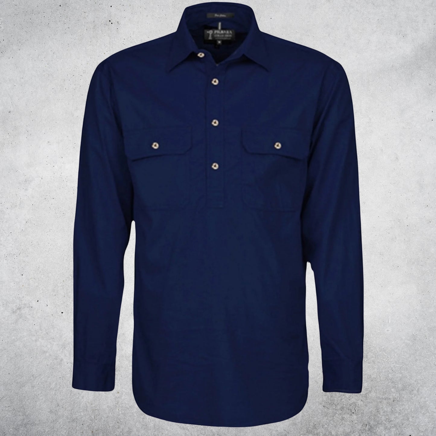 MENS PILBARA CLOSED FRONT LONG SLEEVE SHIRT