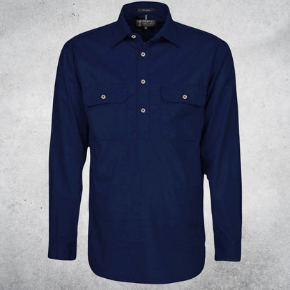 MENS PILBARA CLOSED FRONT LONG SLEEVE SHIRT