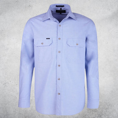 PILBARA MEN'S CHAMBRAY LONG SLEEVE SHIRT