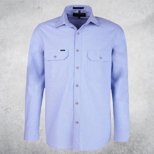 PILBARA MEN'S CHAMBRAY LONG SLEEVE SHIRT
