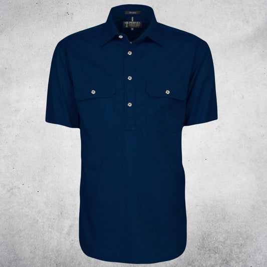 RITEMATE MENS PILBARA CLOSED FRONT SHORT SLEEVE SHIRT