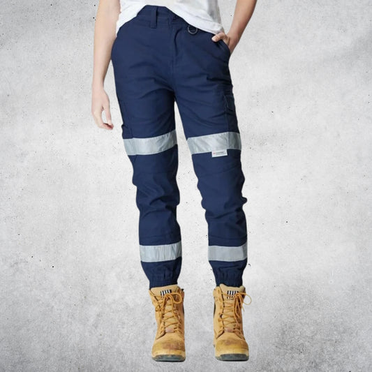 ELWD WOMENS REFLECTIVE CUFFED PANT NAVY