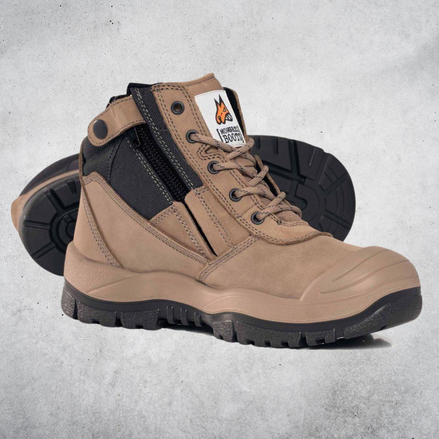 MONGREL ZIPSIDER SCUFF CAP BOOT (461060) - STONE