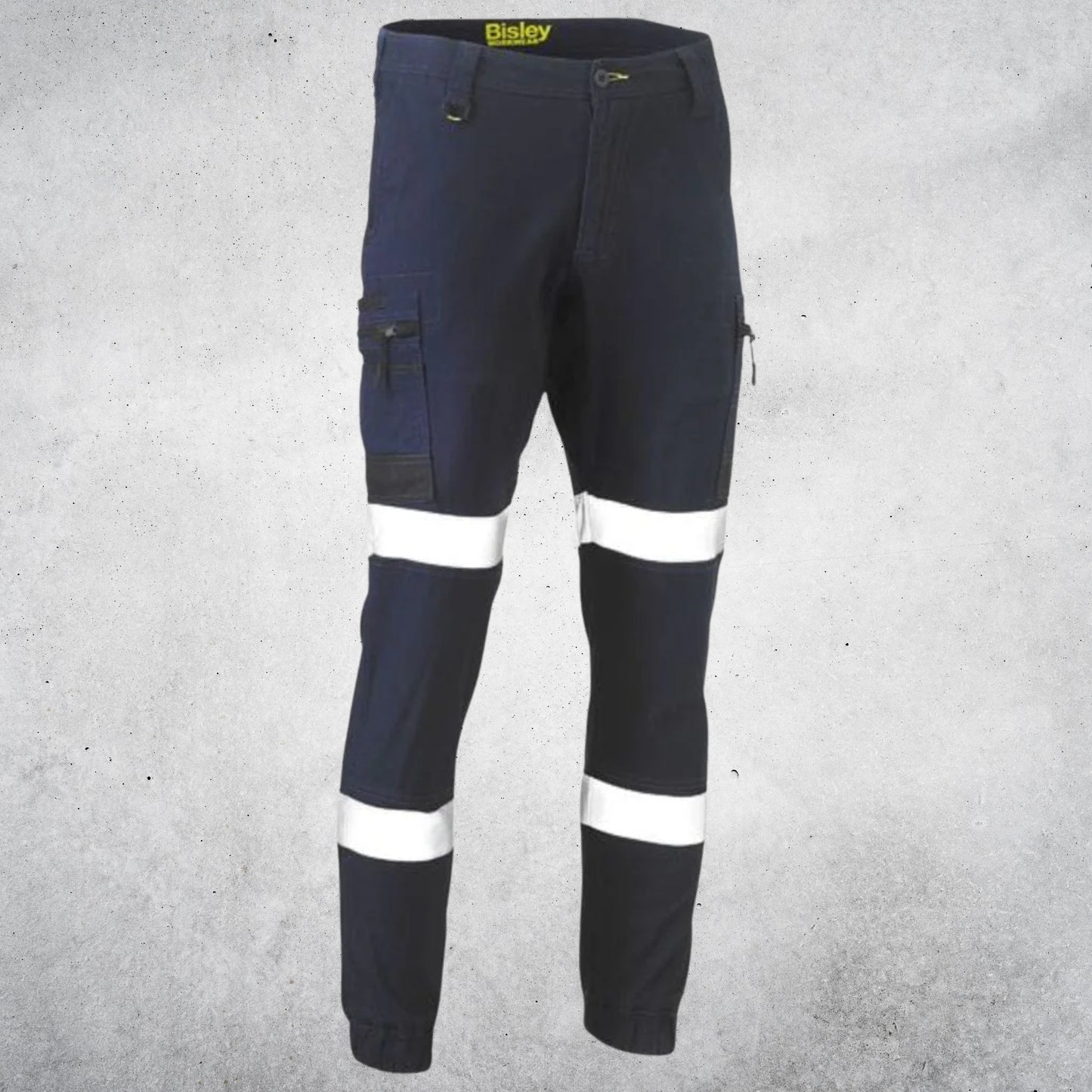 BISLEY FLX AND MOVE™ TAPED STRETCH CARGO CUFFED PANTS - NAVY