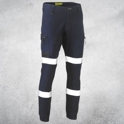 BISLEY FLX AND MOVE™ TAPED STRETCH CARGO CUFFED PANTS - NAVY