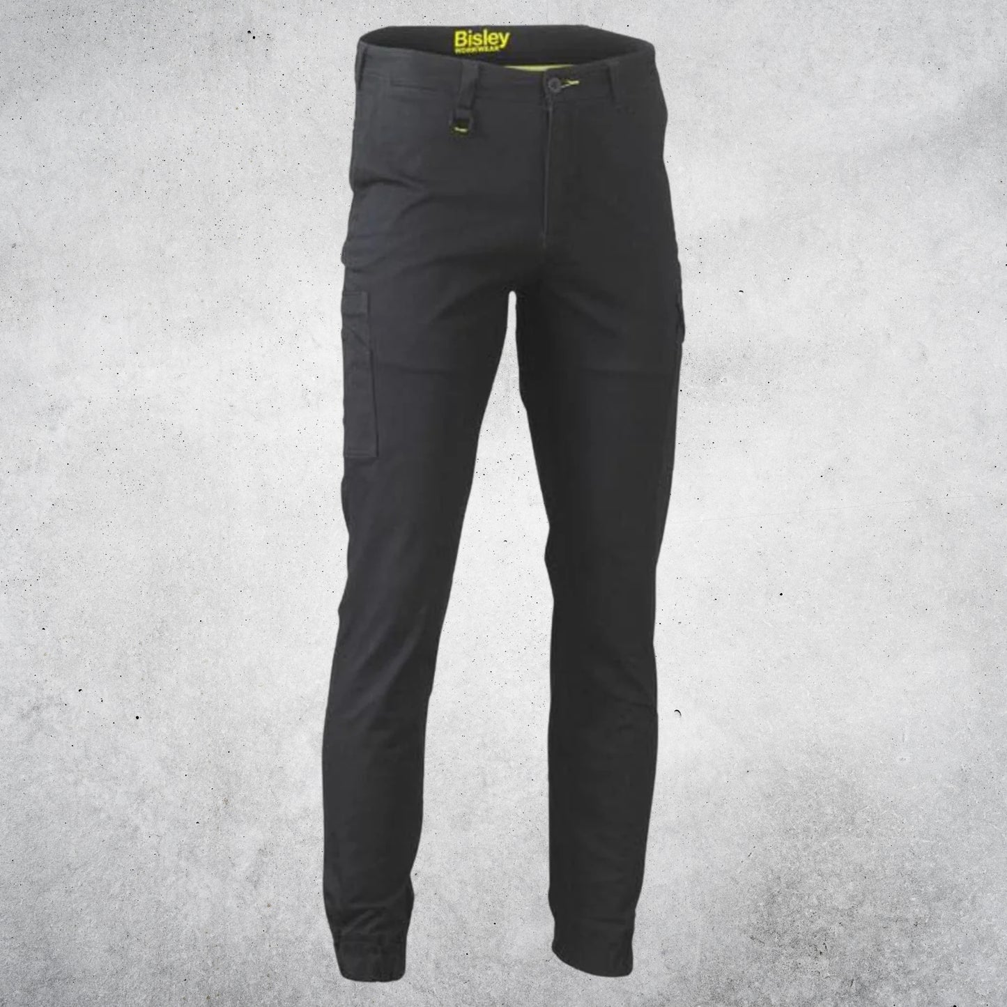 BISLEY MENS COTTON STRETCH CARGO CUFFED PANT BLACK