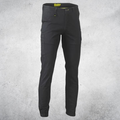 BISLEY MENS COTTON STRETCH CARGO CUFFED PANT BLACK