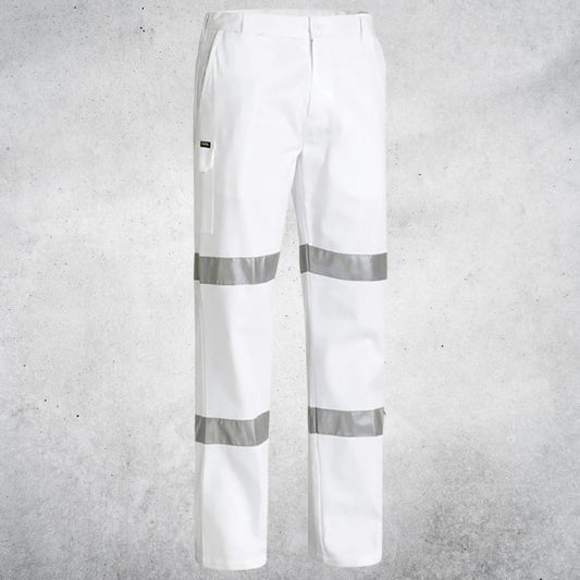 BISLEY TAPED NIGHT SAFETY PANTS WHITE