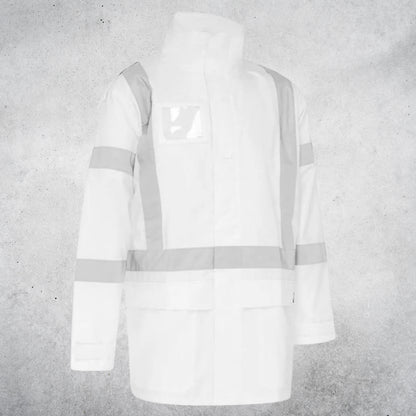 BISLEY UNISEX  X TAPED SHELL RAIN JACKET - WHITE