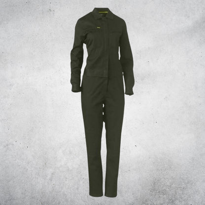 BISLEY WOMENS COTTON DRILL COVERALL OLIVE