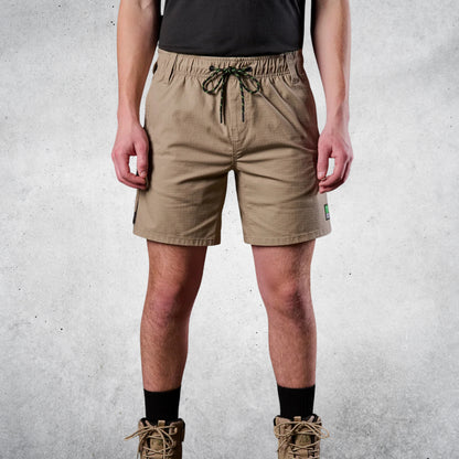 FXD WS-7 ELASTIC WAIST UTILITY SHORTS - KHAKI