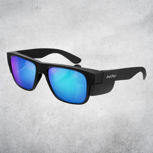 SAFESTYLE FUSION MATTE BLACK FRAME MIRRORS POLARISED UV400 LENS