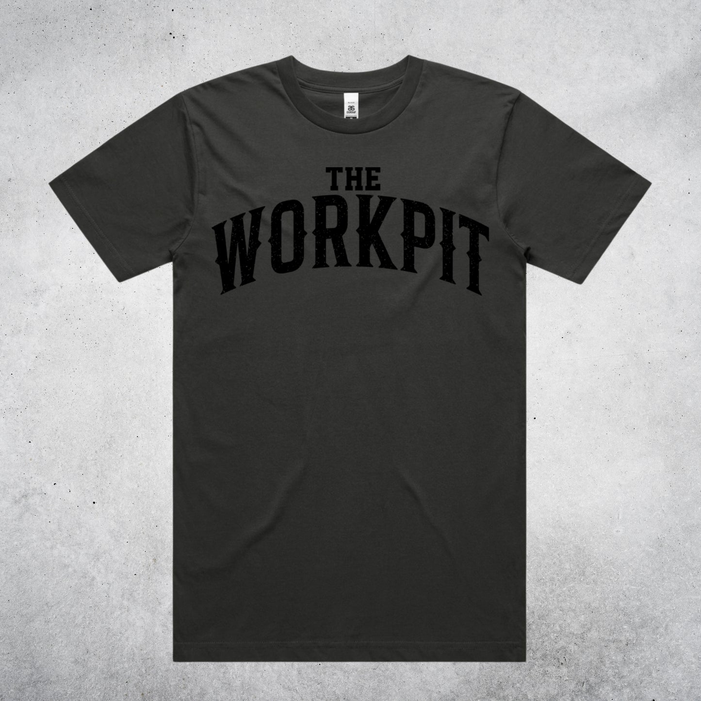 THE WORK PIT TEE - COAL/BLACK PRINT