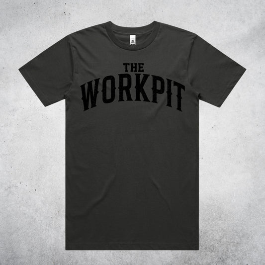 THE WORK PIT TEE - COAL/BLACK PRINT