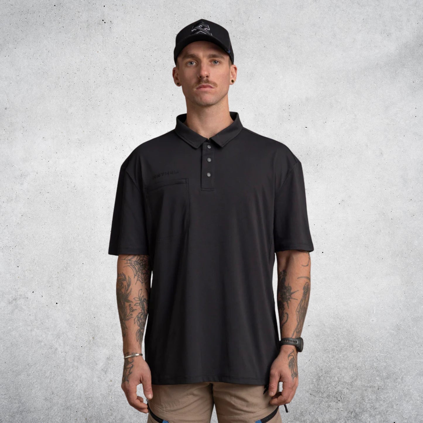 LIGHTWEIGHT PERFORMANCE POLO - BLACK