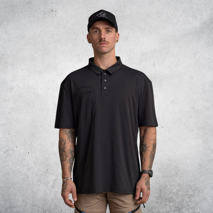 LIGHTWEIGHT PERFORMANCE POLO - BLACK