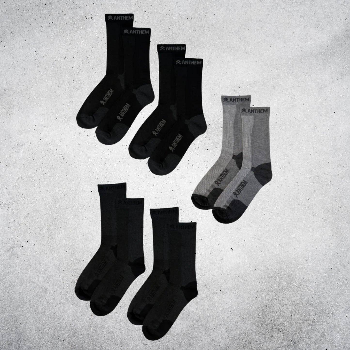 ANTHEM PERFORMANCE CREW SOCKS A0204