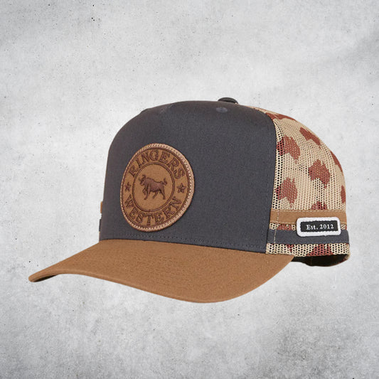 AUSSIE RULES DEEP FIT TRUCKER CAP - CHARCOAL/CLAY