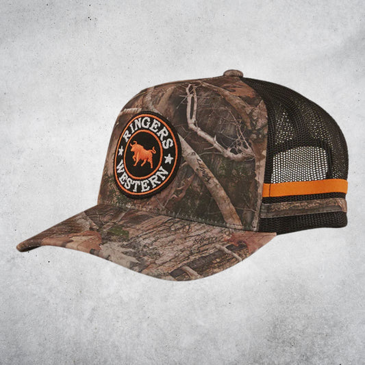 RINGERS WESTERN McCOY TRUCKER CAP - CAMO/ORANGE