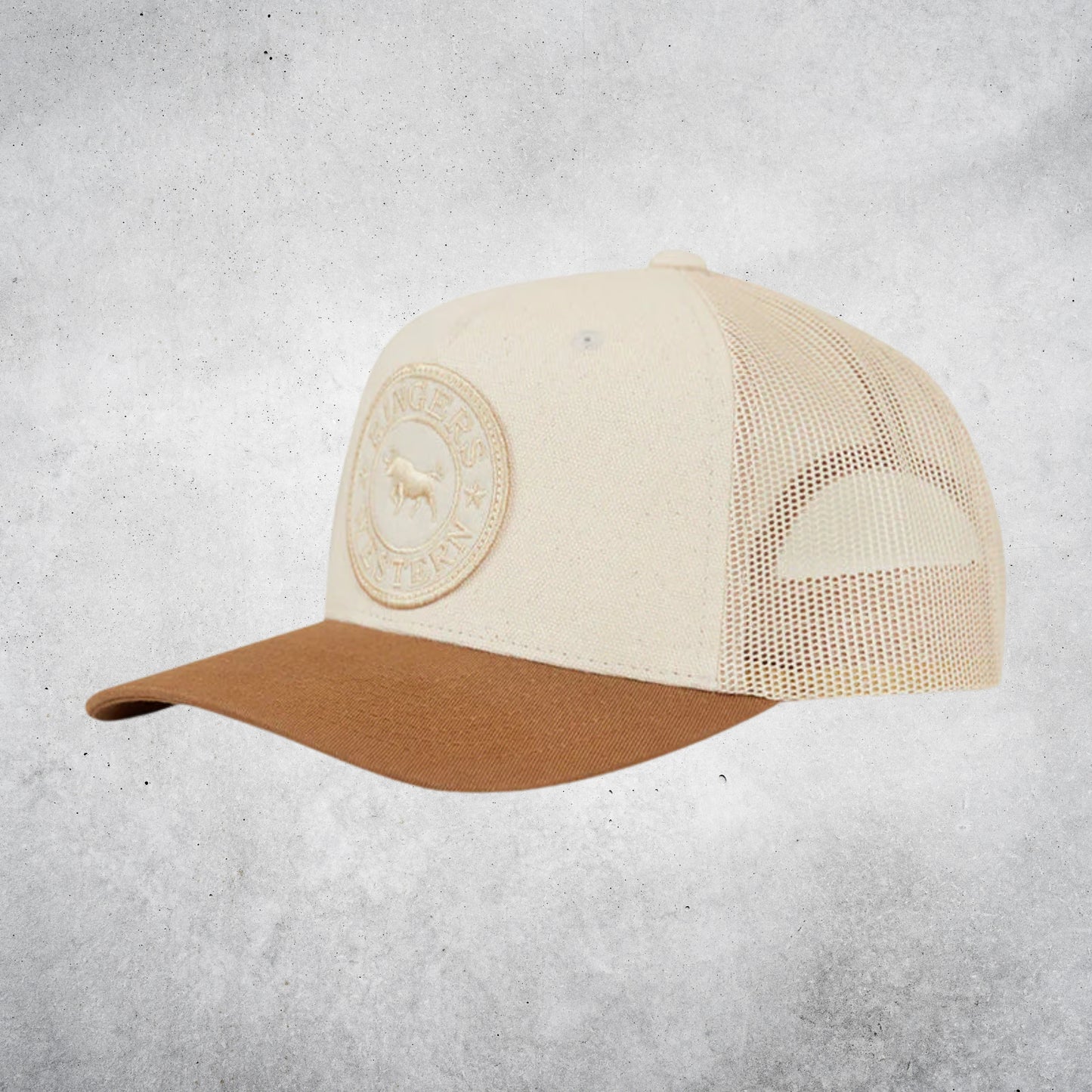 Signature Bull Kids Trucker Cap - Beige/Clay