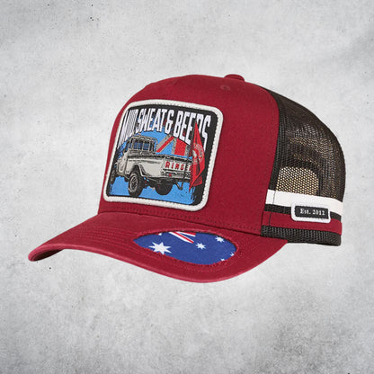 MUD SWEAT BEERS DEEP FIT TRUCKER CAP - MAROON