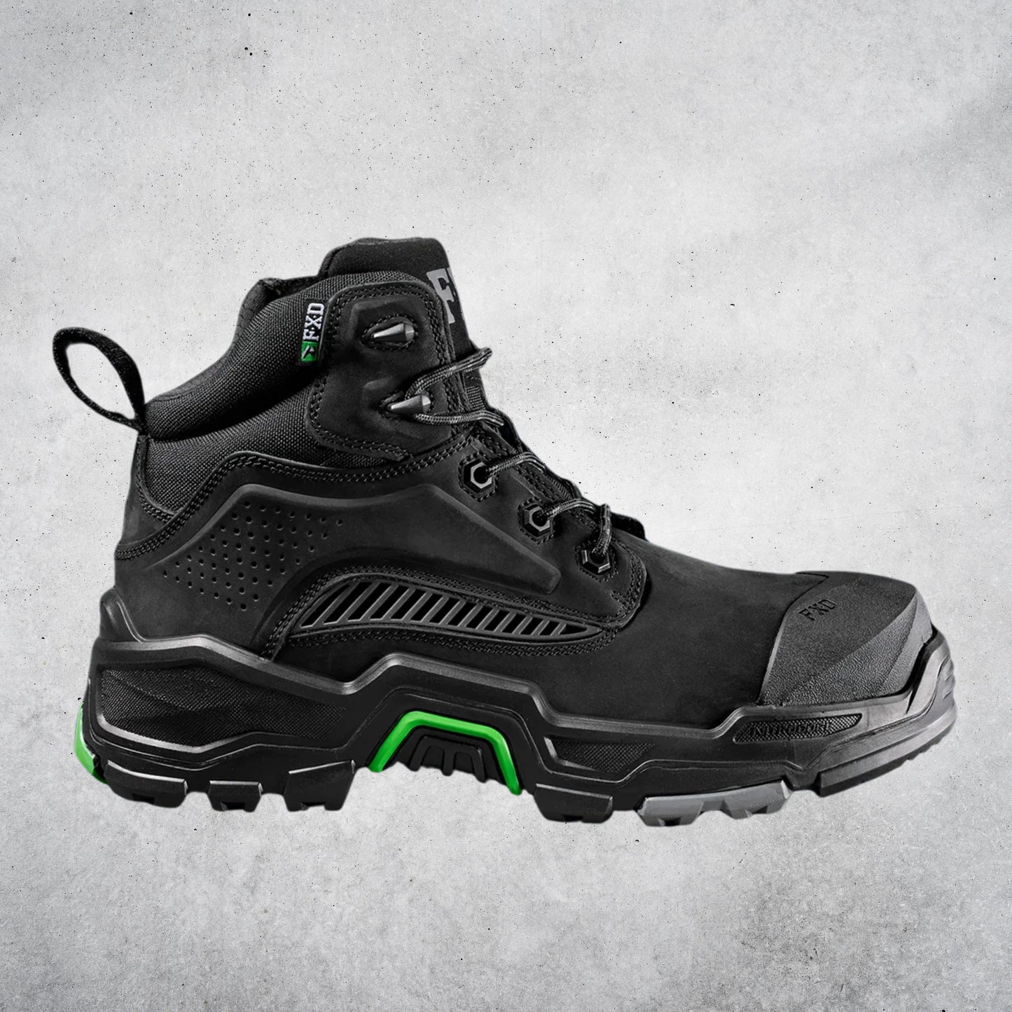 FXD - DURA X2 - NITROCORE™ MID CUT, HIGH PERFORMANCE WORK BOOTS - BLACK