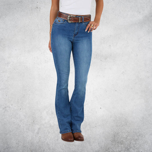 Penny Rodeo Womens High Rise Bootleg Jean - Vintage Blue Wash