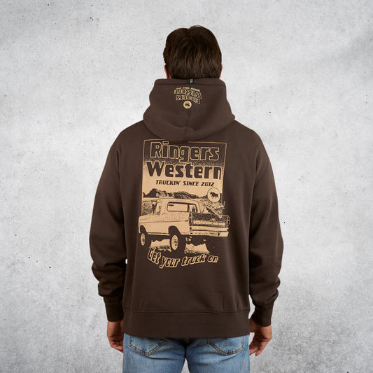 RINGERS WESTERN GET YOUR TRUCK ON MENS PULLOVER HOODIE - CHARCOAL