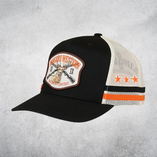 RINGERS WESTERN BIG BUCK DEEP FIT TRUCKER CAP - BLACK