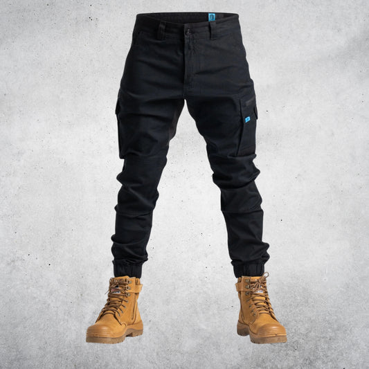 FORM P1 NDUR CUFFED CANVAS WORK PANTS - BLACK