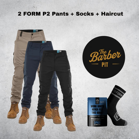 “Essential bundle” 2 FORM P2 Pants + Socks + Haircut