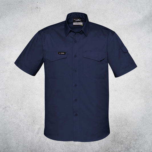 SYZMIK RUGGED COOLING SHORT SLEEVE SHIRT - NAVY