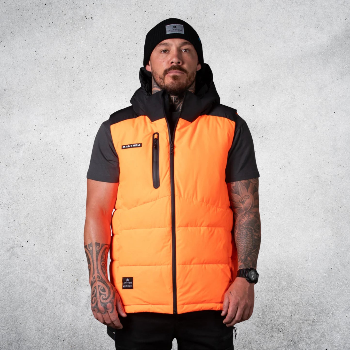 ANTHEM HI VIS PUFFER VEST - HI VIS ORANGE