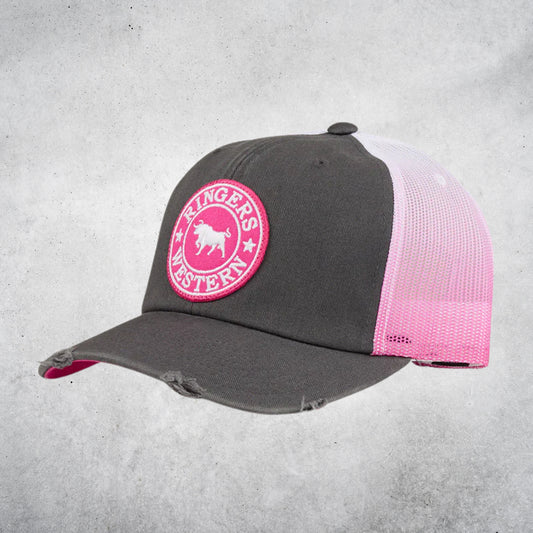 QUINN TRUCKER CAP - GREY / CANDY