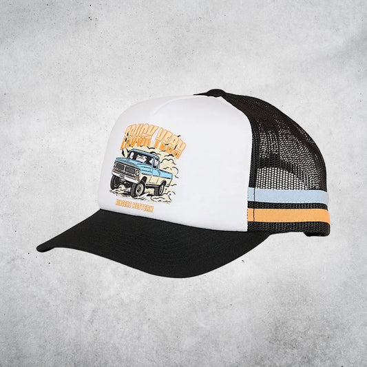 RINGERS WESTERN KIDS TRUCK YEAH FOAM TRUCKER CAP - WHITE/BLACK