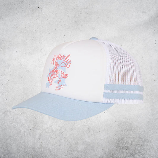 STARDUST KIDS FOAM TRUCKER CAP - WHITE/LIGHT BLUE