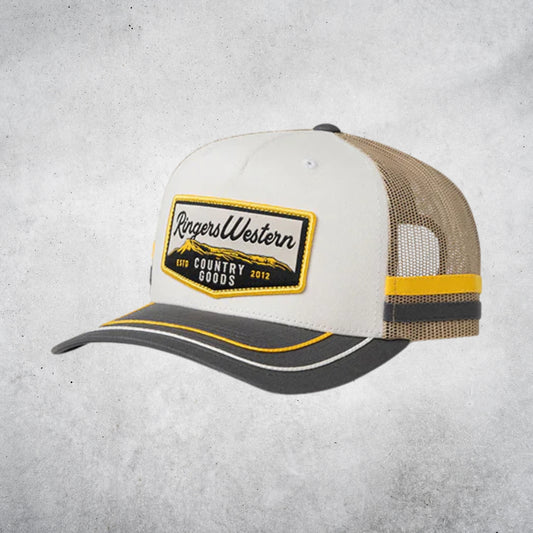 RINGERS WESTERN COUNTRY GOODS TRUCKER CAP - OFF WHITE / CHARCOAL