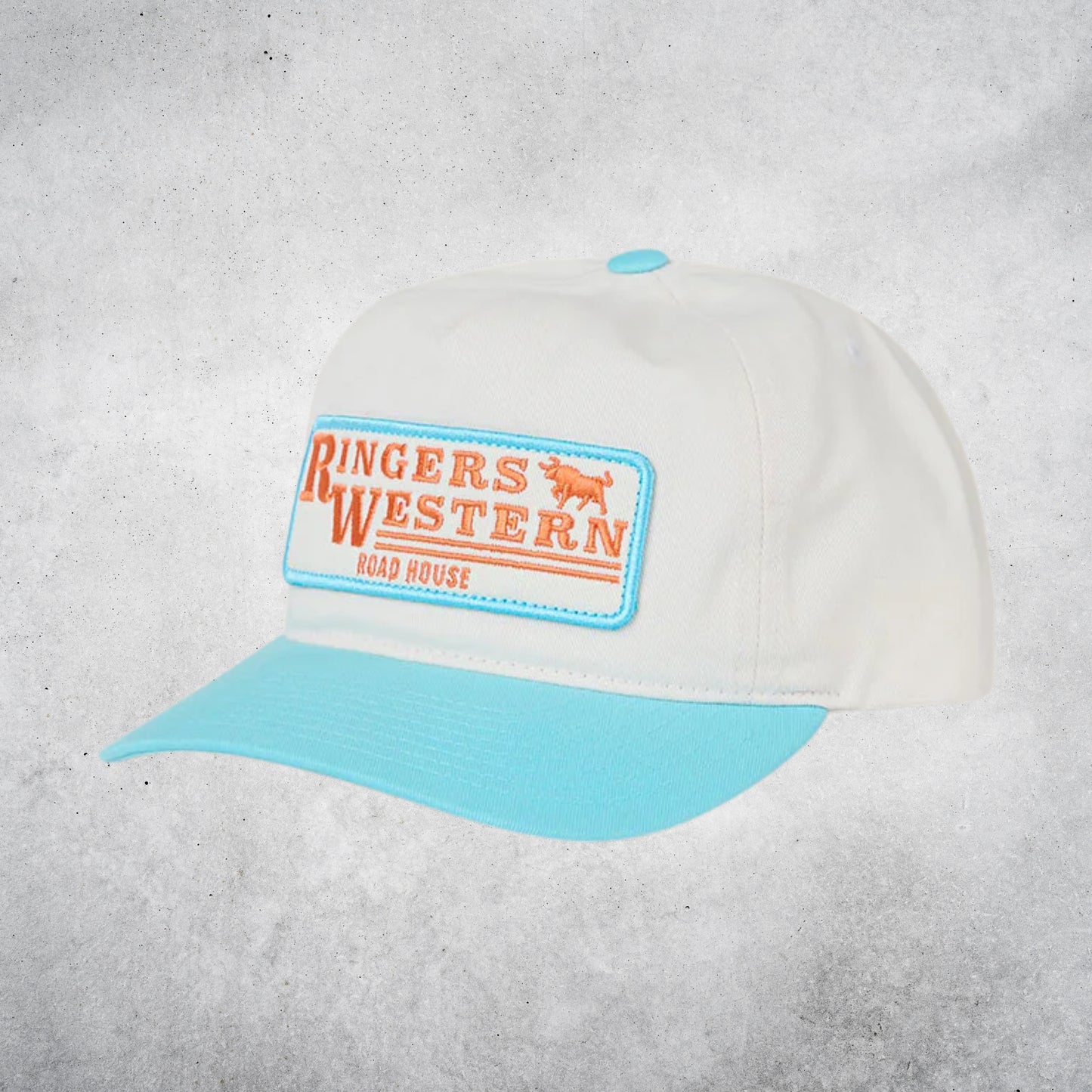 RINGERS WESTERN THE ORIGINAL ROADHOUSE CAP - OFF WHITE/BRIGHT BLUE