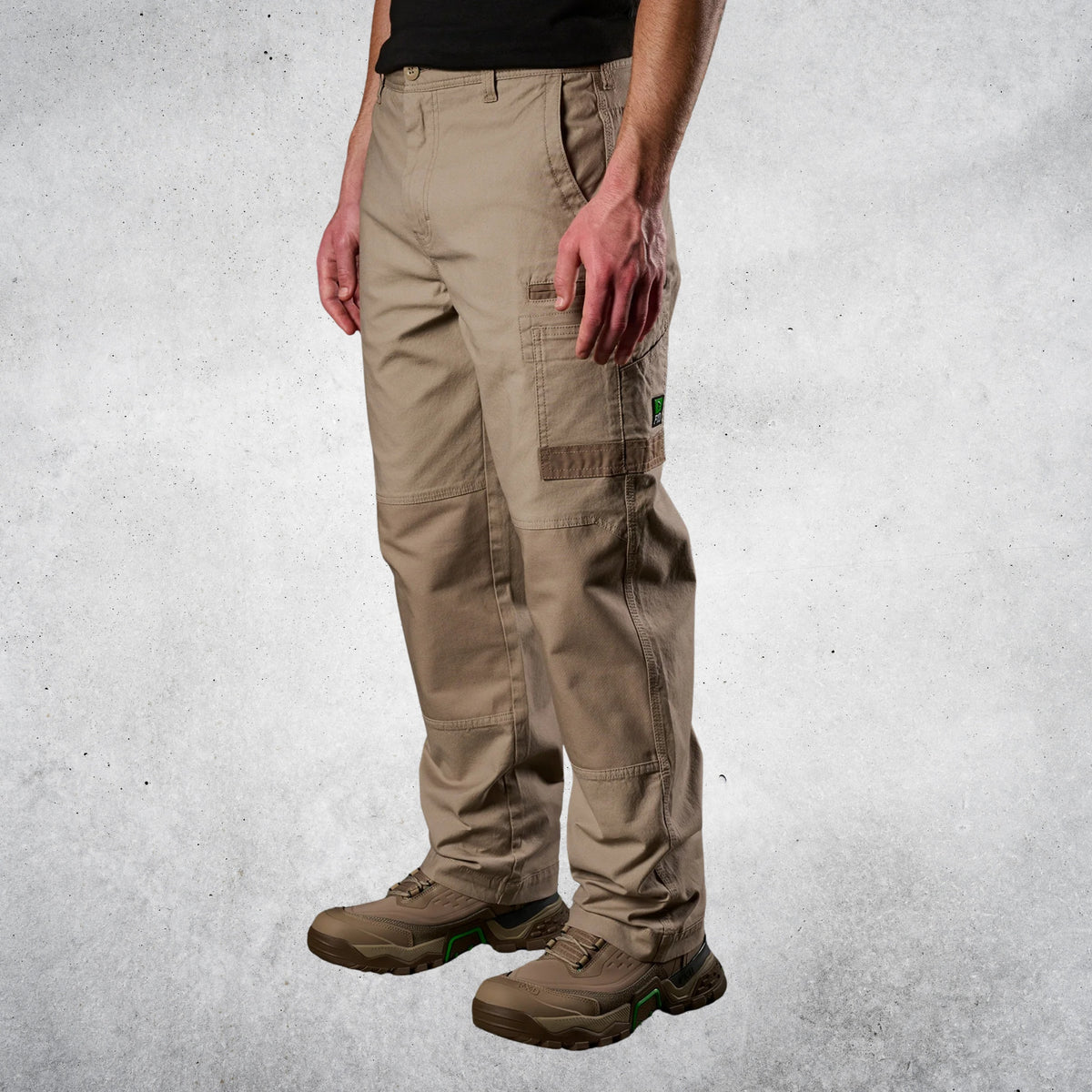 WP-3L - LOOSE FIT STRETCH COTTON CANVAS WORK PANTS - KHAKI