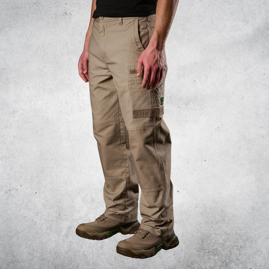 WP-3L - LOOSE FIT STRETCH COTTON CANVAS WORK PANTS - KHAKI