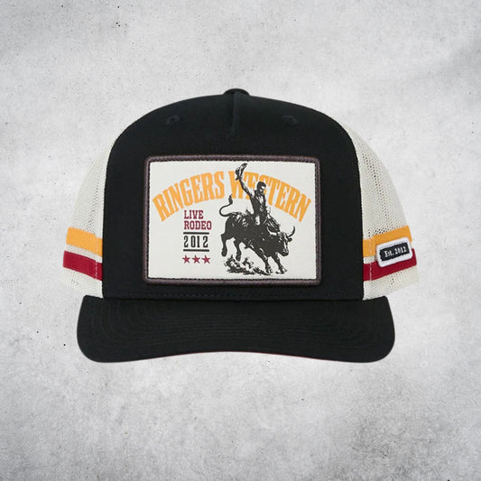 Live Rodeo Deep Fit Trucker Cap  - Black / Off White