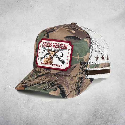RINGERS WESTERN BIG BUCK DEEP FIT TRUCKER CAP - CAMO